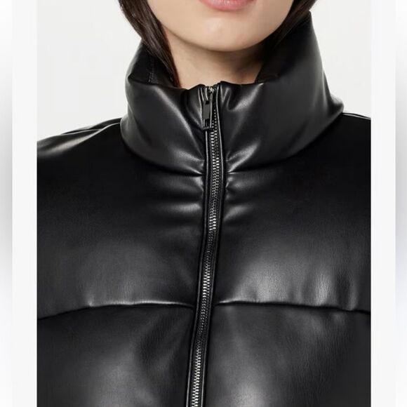 NEW The Drop Vegan  Leather Puffer Jacket - Picture 2 of 6